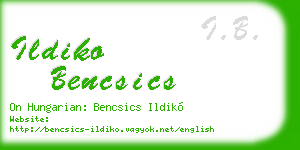 ildiko bencsics business card